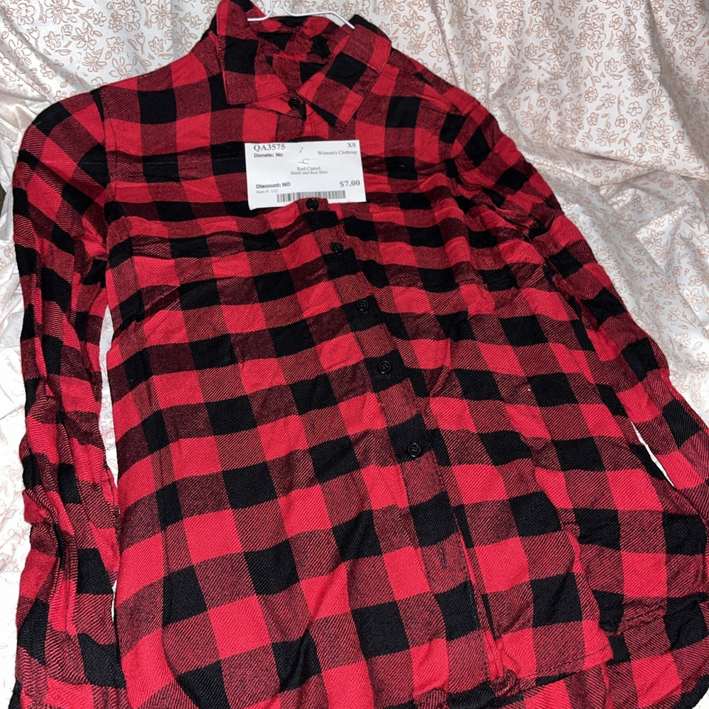 Red Camel Black And Red Shirt Long Sleeve Size Xs